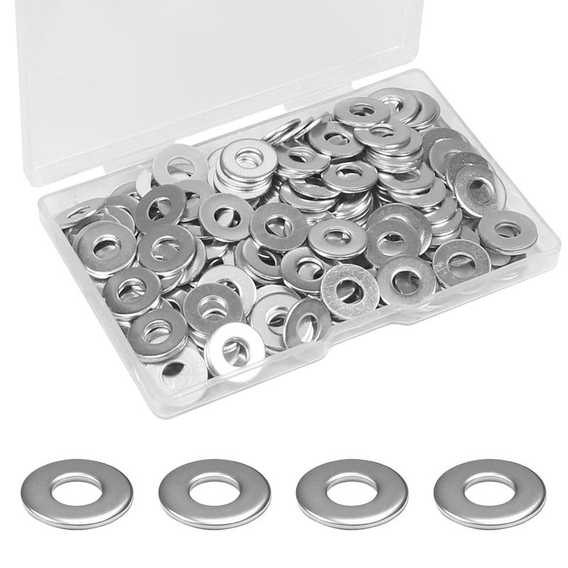 Yinpecly 200pcs 10# Flat Washers OD 1/2'', 304 Stainless Steel Washers,SAE Metal Washers for Screws Bolts - Image 1